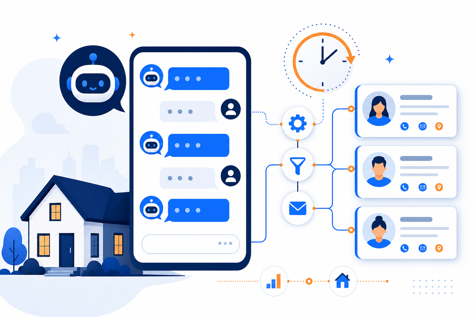 An AI chatbot capturing and qualifying real estate website leads around the clock