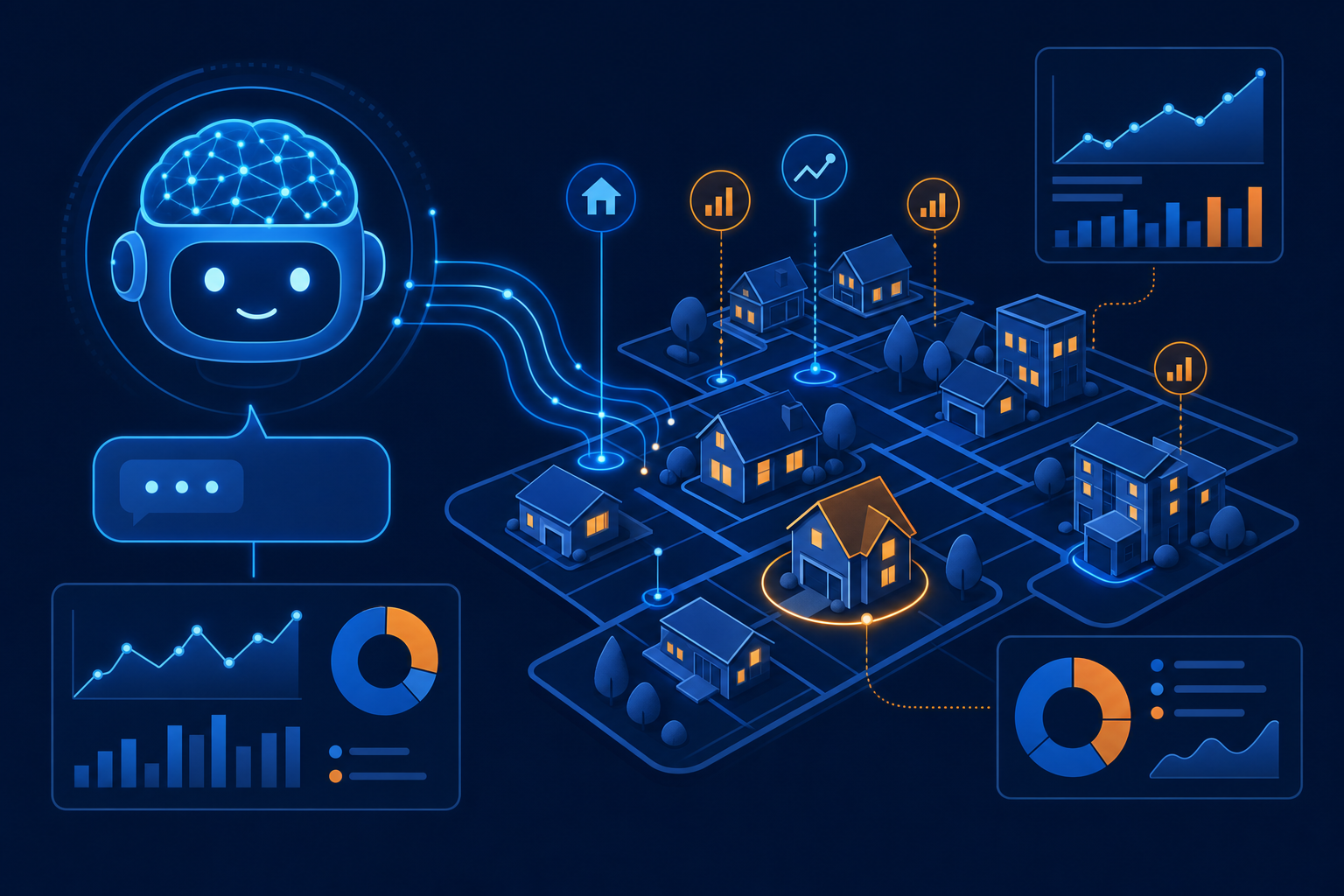 A custom AI assistant trained on a local real estate market, connected to neighborhood data and charts